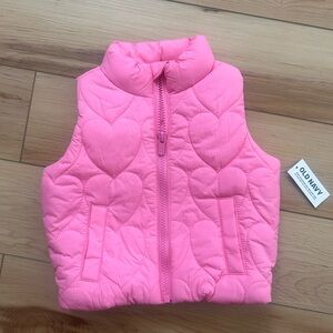 Old Navy Bright Pink Heart Patterned Kids Vest